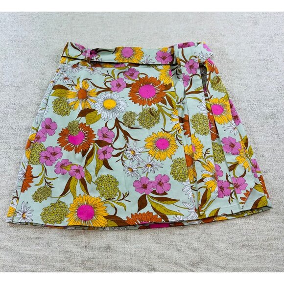 Spartina 449 Women's Small Linden Skirt Heyward's Rate Gerber Daisies - Picture 2 of 9